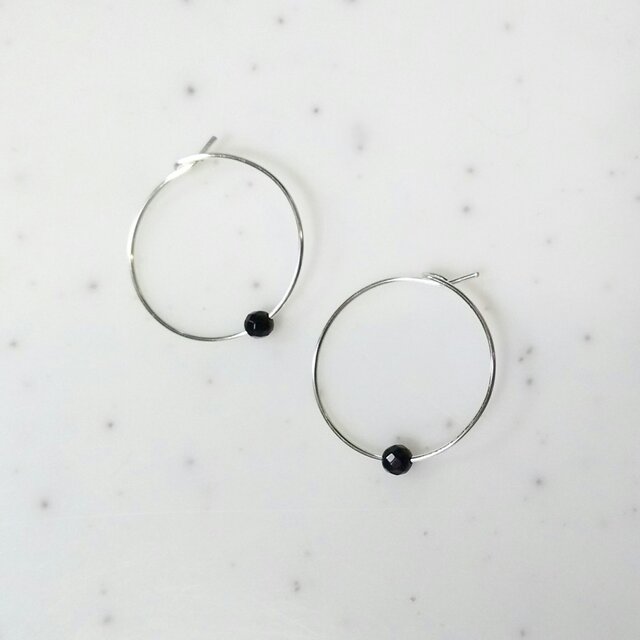オニキス*フープピアス#236の画像1枚目