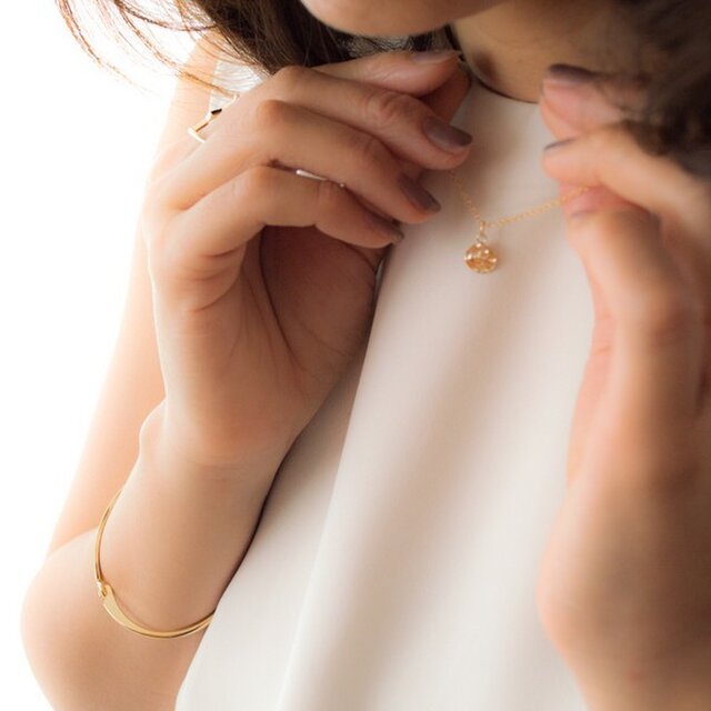14kgf metal plate Short Necklaceの画像1枚目