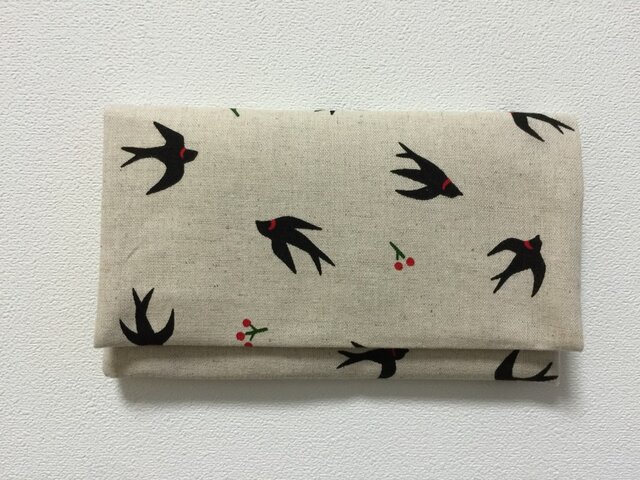 懐紙、通帳いれ swallow 黒の画像1枚目
