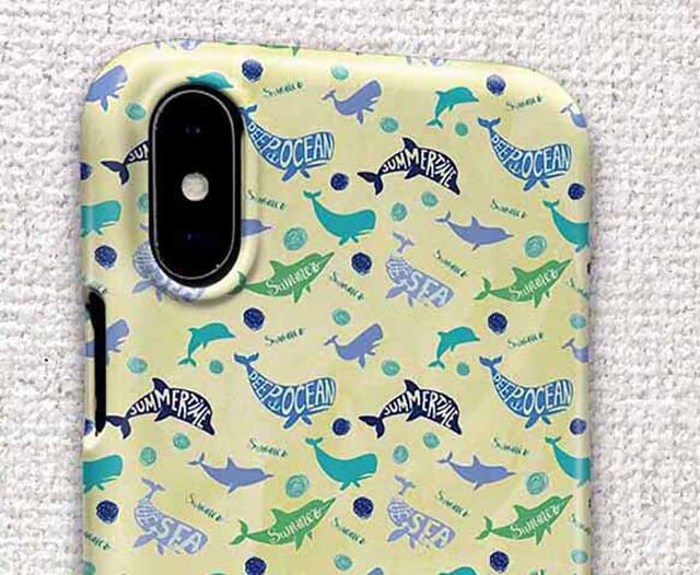 Iphone ハードケース Iphonex Iphone8 Iphone8 Plus 海 海の生き物たち クジラ イルカ Iichi ハンドメイド クラフト作品 手仕事品の通販