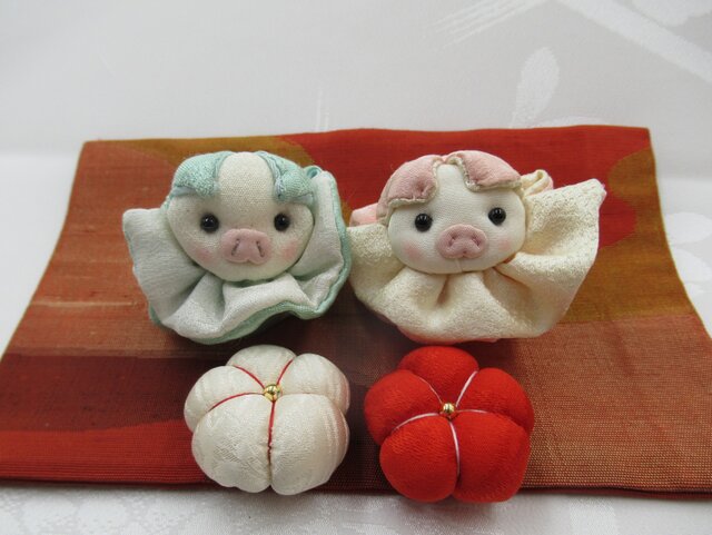 ☆ぶたおひな様☆ひな祭り☆ちりめん細工☆歳時物 | iichi 日々の