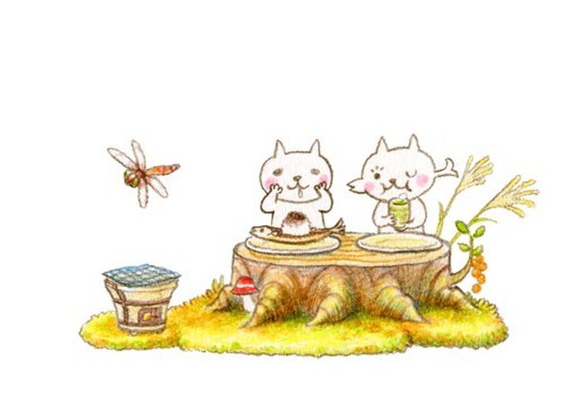 ねこさんポストカード 9月 10月（2枚セット） | iichi 日々の暮らしを