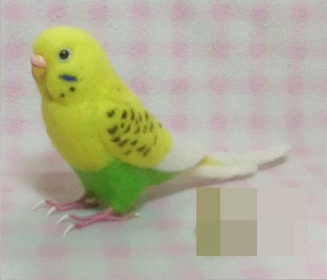 ライフサイズ♪ セキセイインコ イエローハルクイン羊毛フェルト