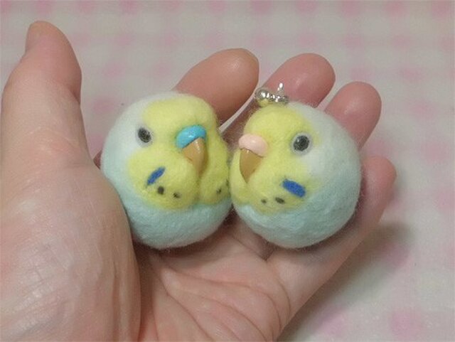 セキセイインコ レインボー パステルブルー☆マグネット/ブローチ