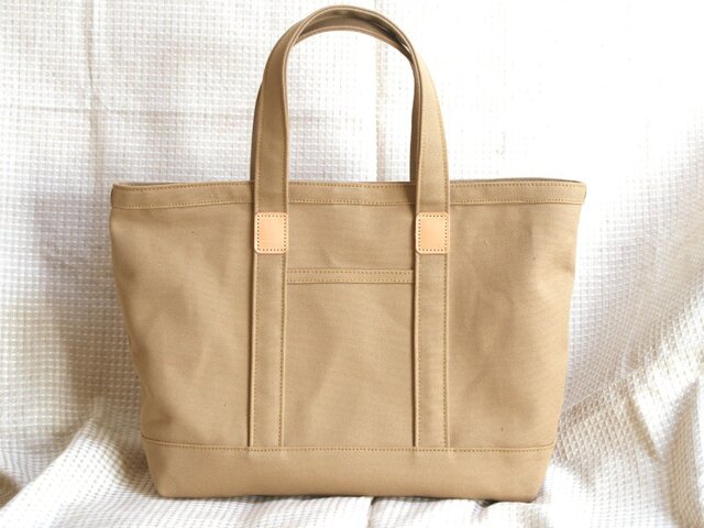 革と頒布のトート ベージュM ※受注生産の画像1枚目