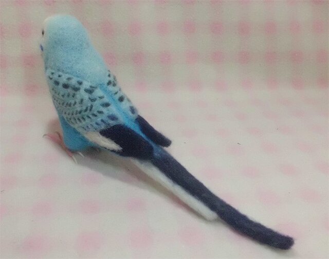 リアルサイズ♪ セキセイインコ オパ－リンスカイブル－羊毛フェルト
