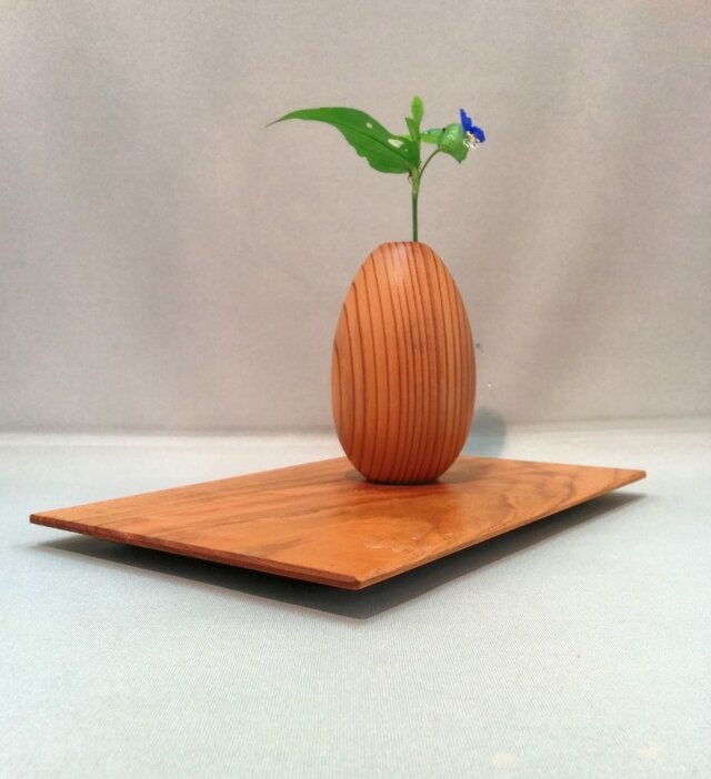 木製 トレイ カフェトレイ 花台 花瓶敷 ヤマザクラ 無垢材 | iichi