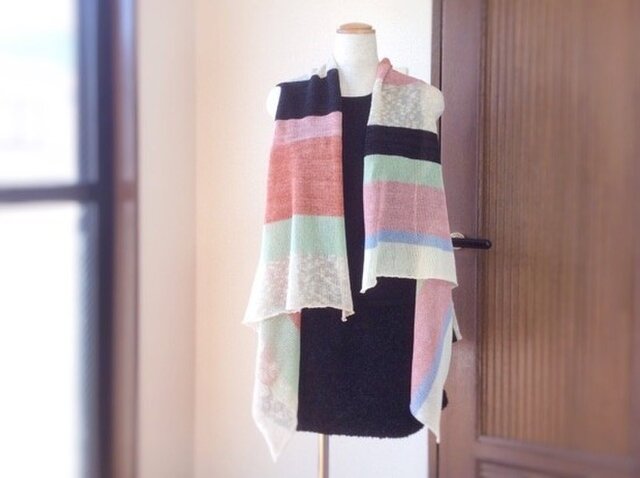 コットンとリネンの機械編みジレ Spring B 【受注製作】の画像1枚目