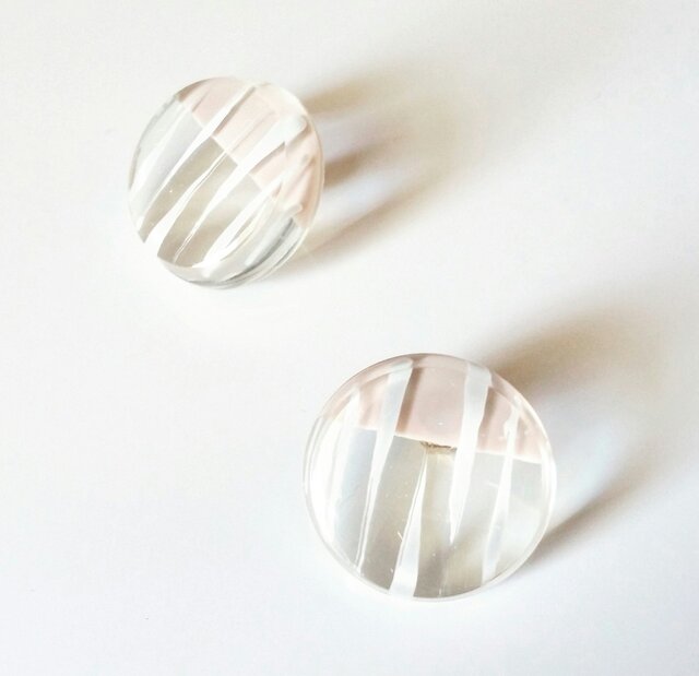 送料無料【再販】stripe bicolor pierce/gray /14kgfの画像1枚目