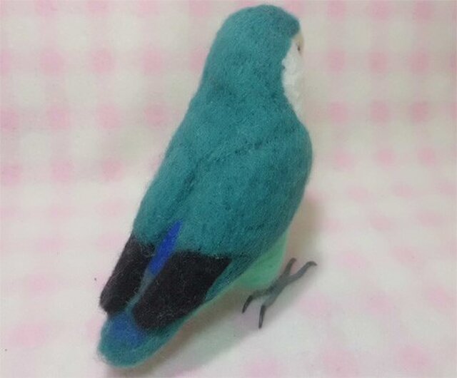 リアルサイズ♪ コザクラインコ コバルトグリーン 羊毛フェルト 受注