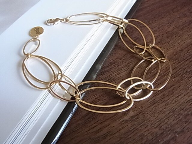 Oval chain design bracelets(double)の画像1枚目