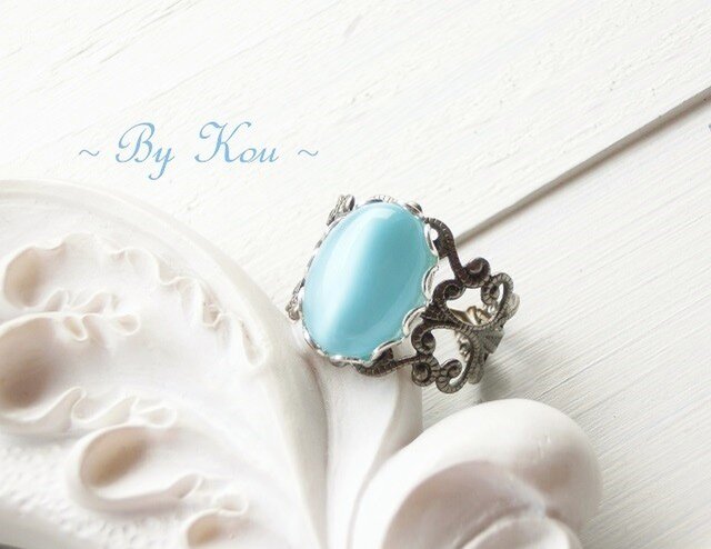 .:.。o○o。.* Aqua Moon .:.。o○o。.*。・V.リング。の画像1枚目