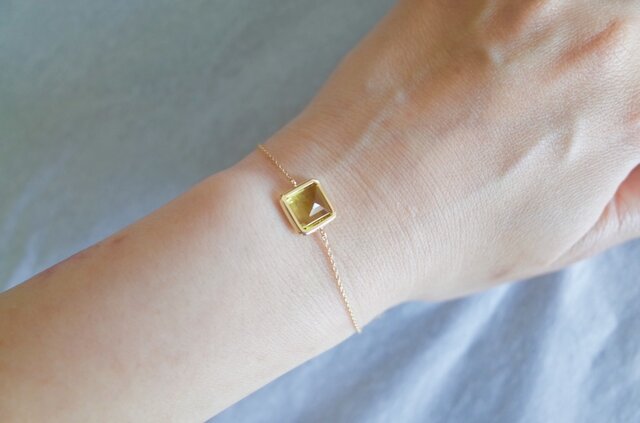 archange luxe レモンクウォーツ YG18K ブレスレットの画像1枚目