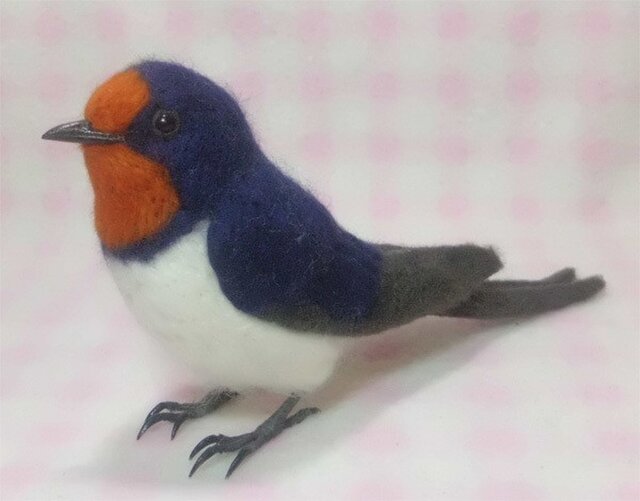 ほぼライフサイズ ツバメ 燕 野鳥 羊毛フェルト 工房小鳥屋さん 受注