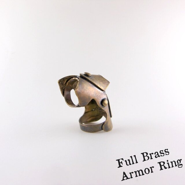 Full Brass Armor Ring//真鍮製の画像1枚目