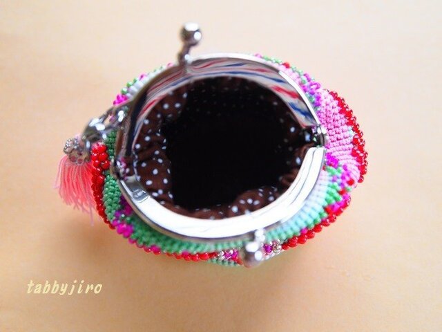 ビーズ編みがま口-エキゾチックハート | iichi 日々の暮らしを心地よく