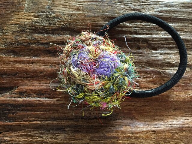 recycle silk ヘアゴム 楕円 22の画像1枚目