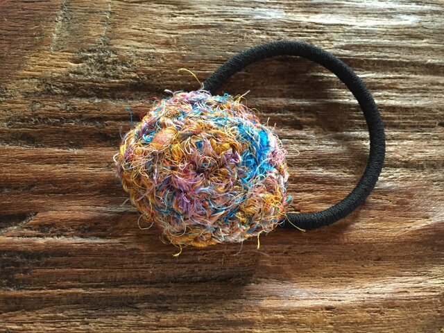 recycle silk ヘアゴム 楕円 25の画像1枚目