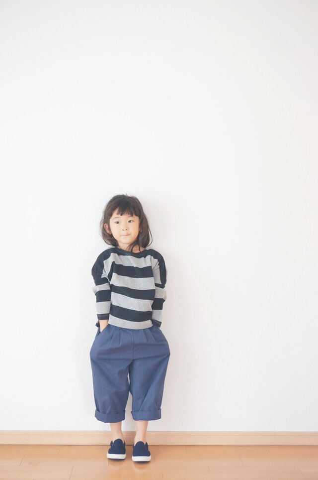 Waffle Border drop shoulder cut-sew 100の画像1枚目