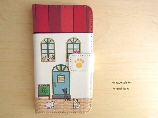 【iPhone6/6s対応】手帳型ケース- Cat of holiday- 一点物の画像1枚目