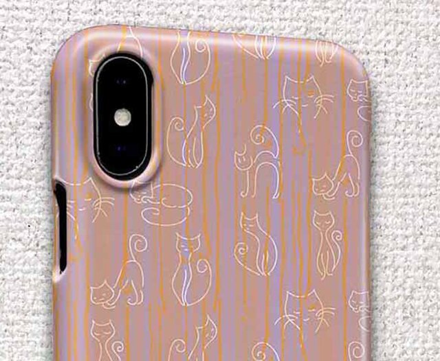 Iphone ハードケース Iphonex Iphone8 Iphone8 Plus Iphone7 猫 ふんわり猫 イラスト Iichi ハンドメイド クラフト作品 手仕事品の通販