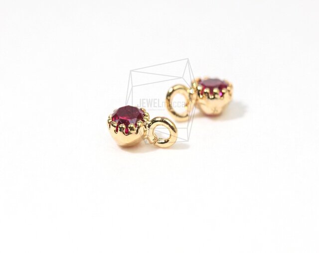 PDT-005-G【5個入り】キュービックジルコニアチャーム,Cubic Zirconia Charmの画像1枚目