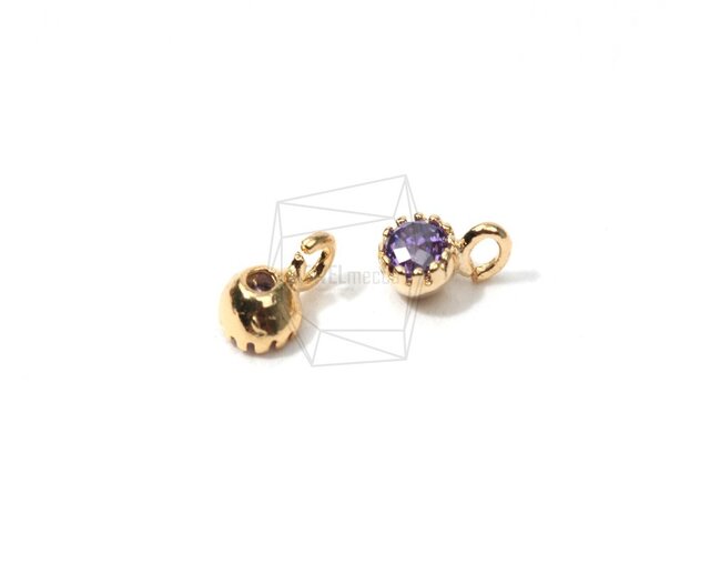 PDT-010-G【5個入り】キュービックジルコニアチャーム,Cubic Zirconia Charmの画像1枚目