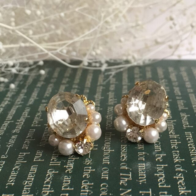 オーバルストーン　ピアス/イヤリング