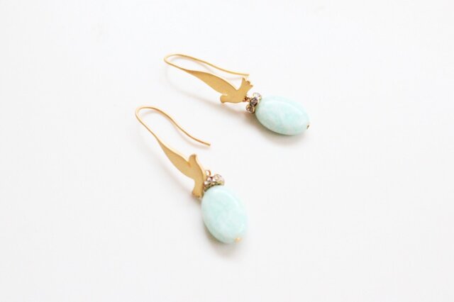 Bird amazonite ピアスの画像1枚目