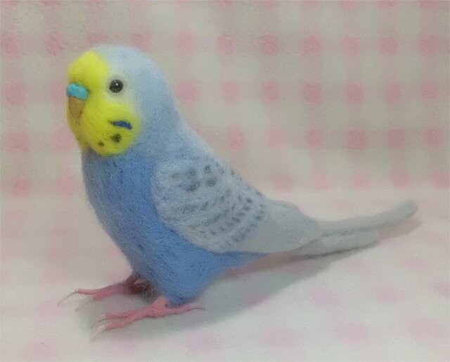 リアルサイズ セキセイインコ レインボーライラック 羊毛フェルト 選べる鼻の色 Iichi ハンドメイド クラフト作品 手仕事品の通販