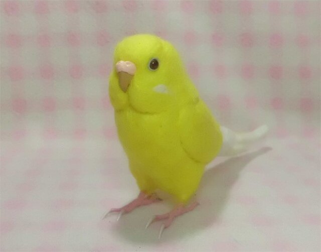 リアルサイズ セキセイインコ ルチノー 羊毛フェルト 選べる鼻の色 Iichi ハンドメイド クラフト作品 手仕事品の通販