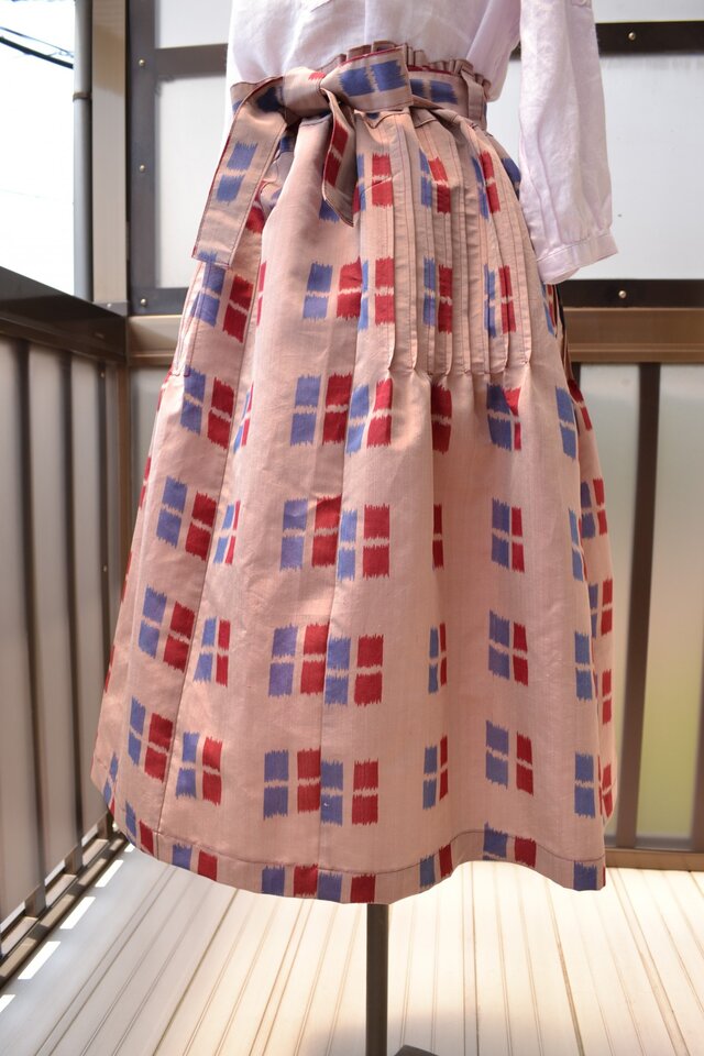 着物リメイク ピンタックスカート J-8の画像1枚目