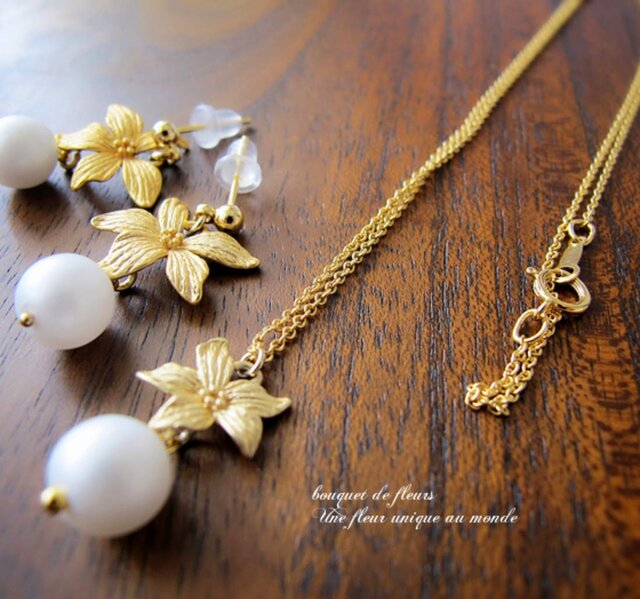 *botanical* ネックレス&ピアスsetの画像1枚目