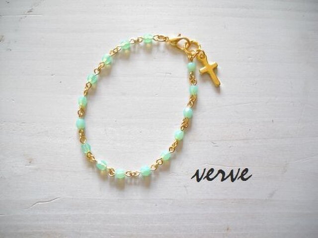 Cross Bracelet Mint Greenの画像1枚目