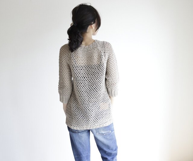 summer sweater(s) beige / サマーセーター(s) ベージュ-