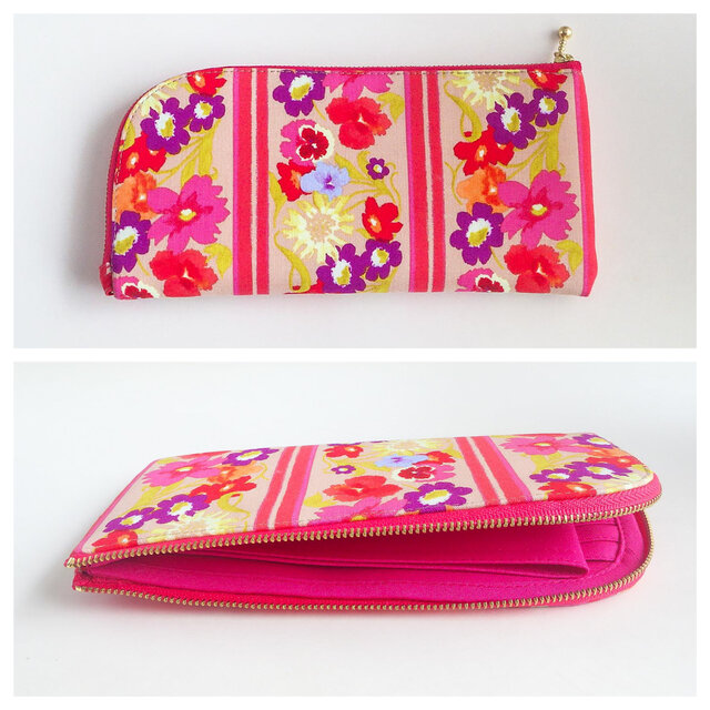 L字ファスナー長財布 Secret Garden Stripe ＊112＊ | iichi 日々の
