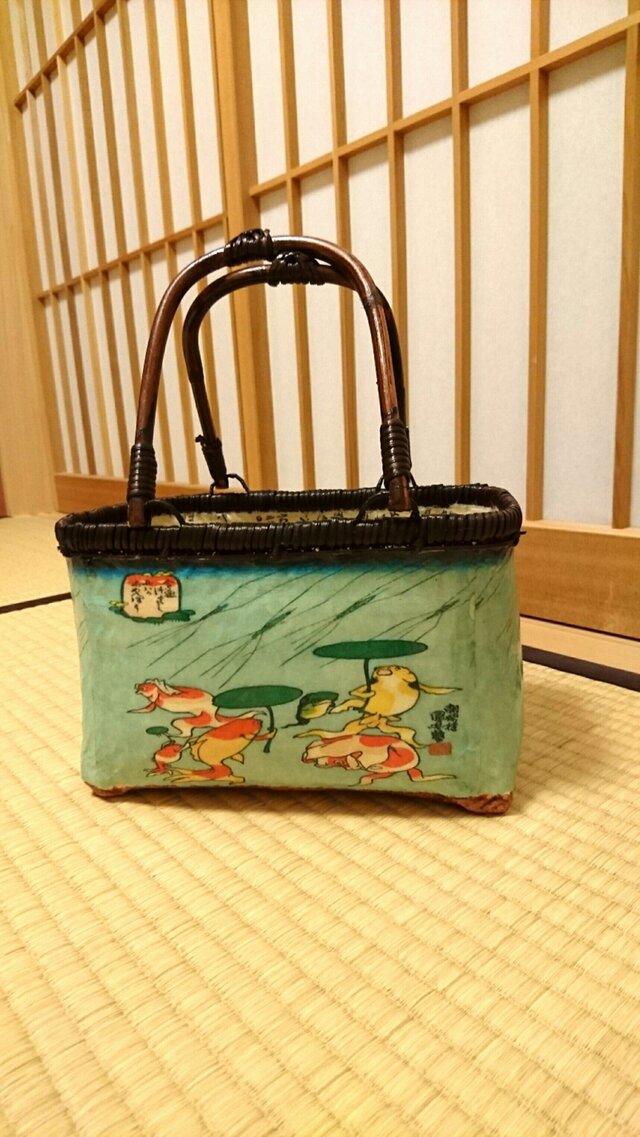 一閑張りバッグ “金魚”浮世絵仕上げの画像1枚目