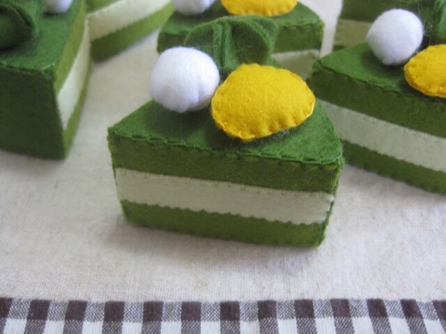 抹茶ケーキ ハンドメイド フェルト ままごと | iichi 日々の暮らしを
