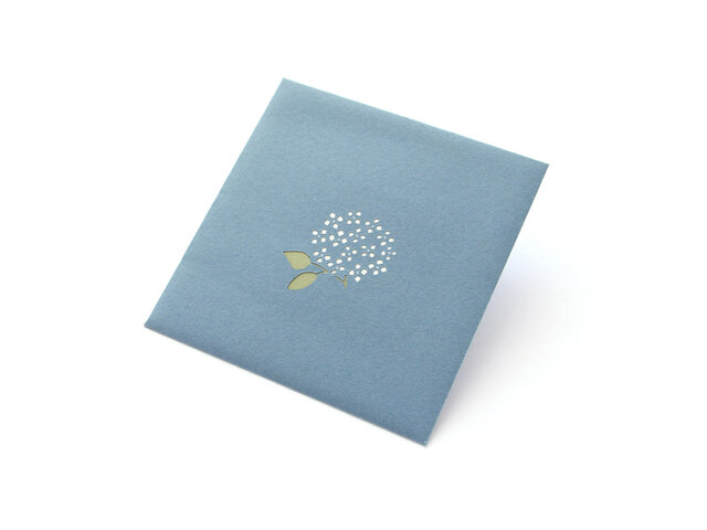 【切り絵のぽち袋】 紫陽花・青(大サイズ) 2枚入りの画像1枚目