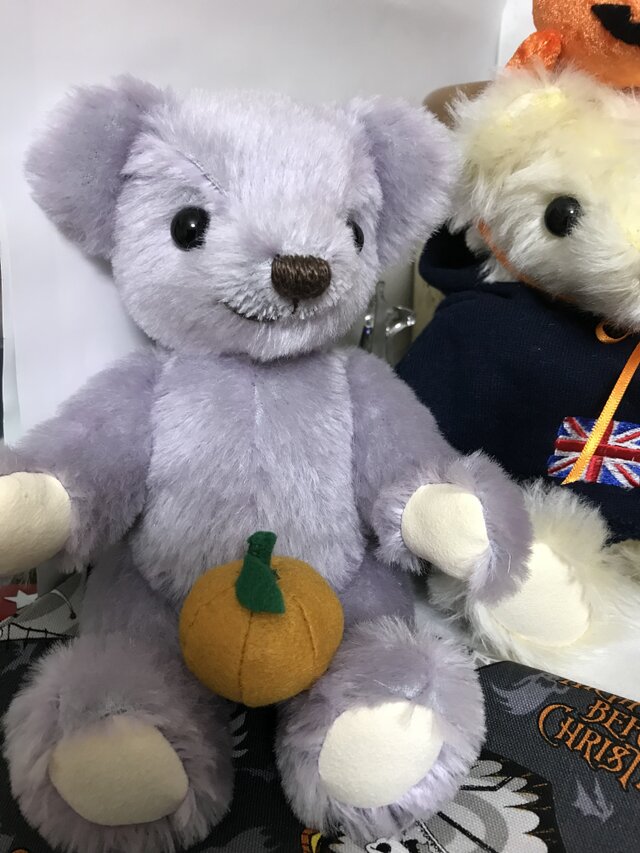 テディベア ハロウィンのパープルカラーのプリンスちゃんの画像1枚目