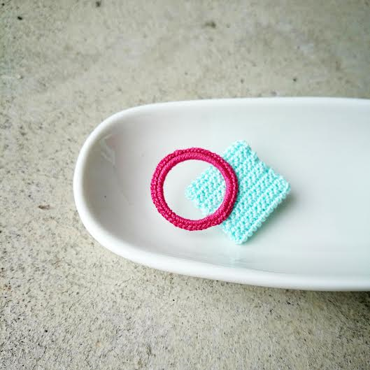 ワ to シカク brooch(ミント×ピンク)の画像1枚目