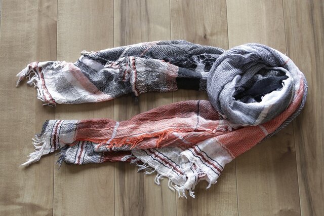 roots shawl BIG cotton100 16-a15の画像1枚目