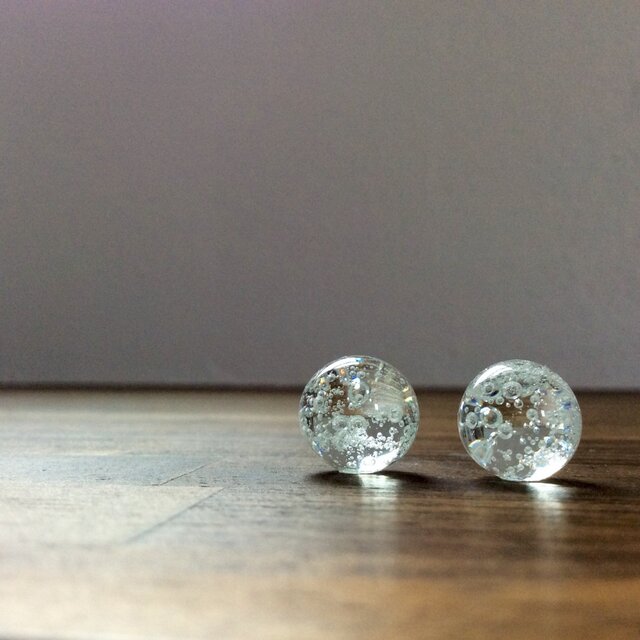 bubble drops pierce【ガラスピアス】の画像1枚目