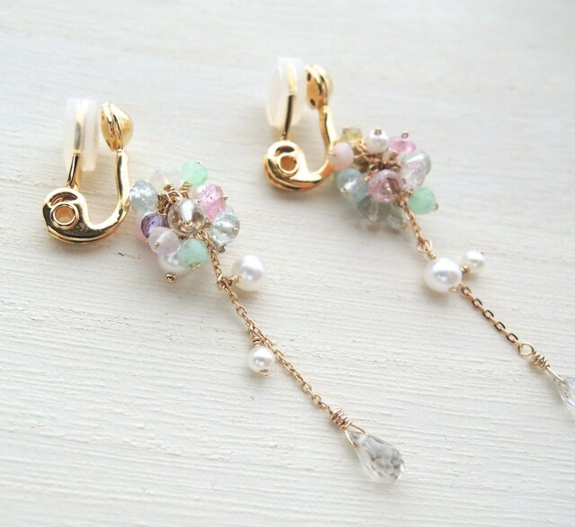 「 恋紫陽花 ー初恋色ー 」 ( 天然石/K14gf )の画像1枚目