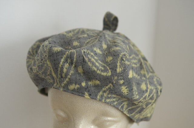 紬のベレー帽 グレー MLサイズ | iichi 日々の暮らしを心地よくする