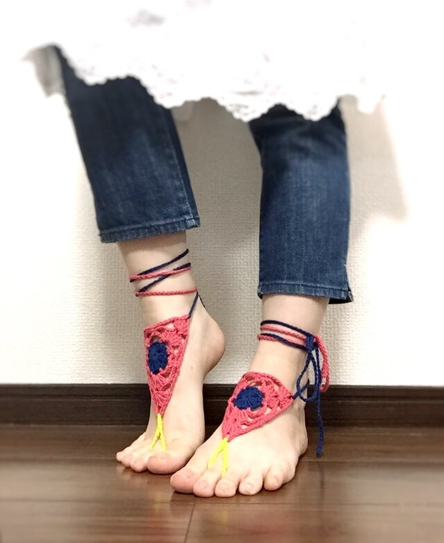 クロシェ・ベアフットサンダル Aの画像1枚目