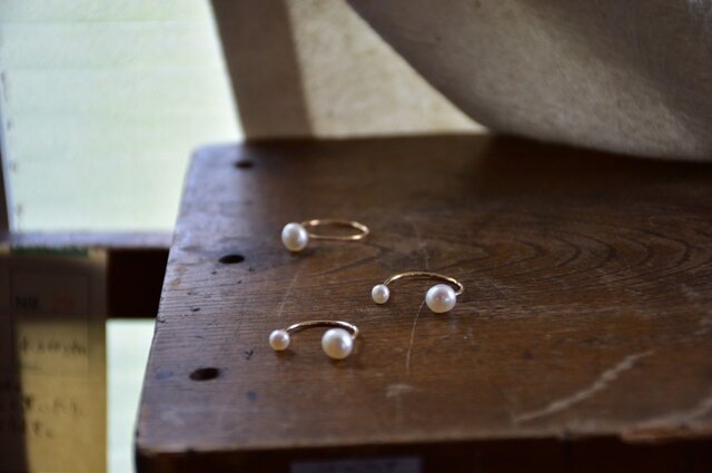 【k14gf】twins pearl ring【受注製作】の画像1枚目