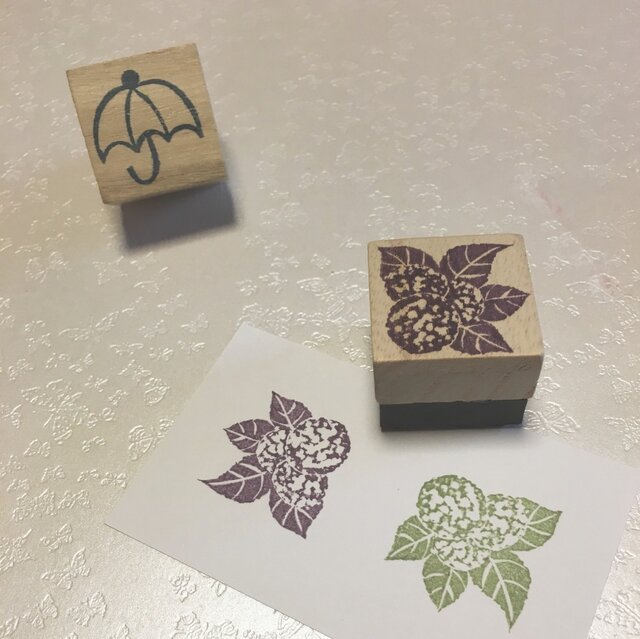季節の花はんこ【あじさい】3cm四方の画像1枚目