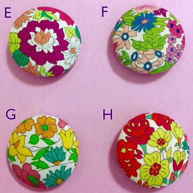 〈イギリス〉リバティくるみボタンヘアゴム2