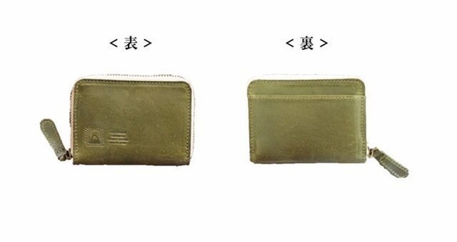 JAPAN LEATHERの馬革コインケース【グリーン】　小さなお財布　名入れできます | iichi ハンドメイド・クラフト作品・手仕事品の通販